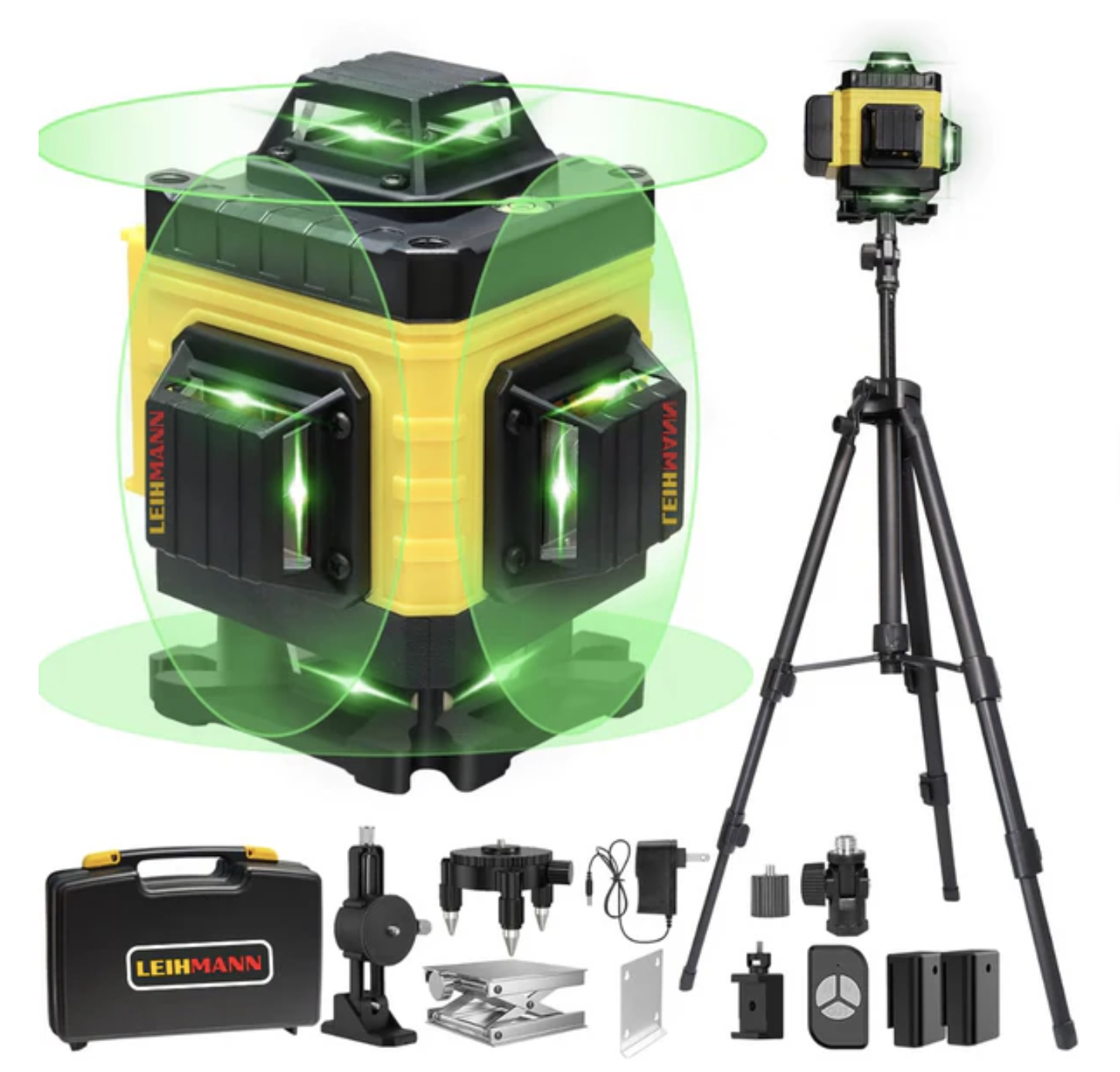 Nivela Laser 3D LEIHMANN cu Linii Verzi si Accesorii Complete